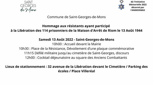 Commémoration du 13 Aout 2022
