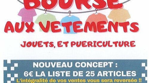Bourse aux vêtements, jouets et puériculture - Le 8 octobre